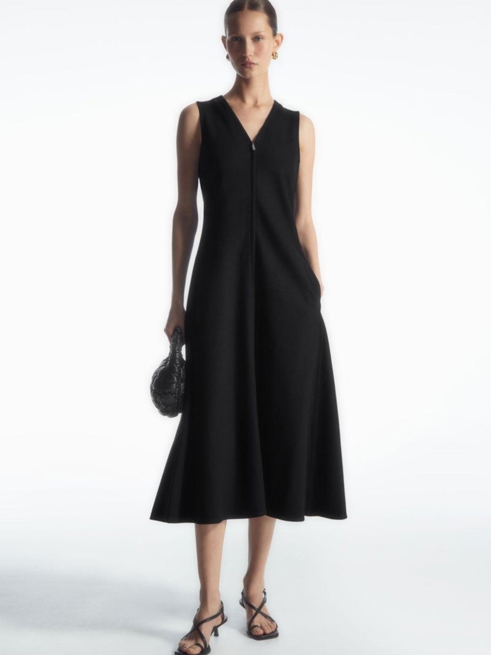 NWT COS Sleeveless Cotton Blend Midi Dress Size S